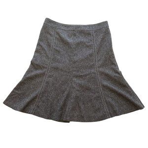 White House Black Market Women's Black Gray Flared Skirt Size 8